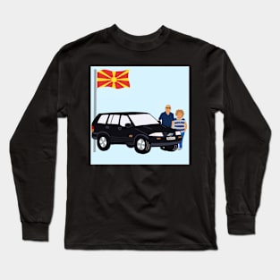 Custom parents with a car Long Sleeve T-Shirt